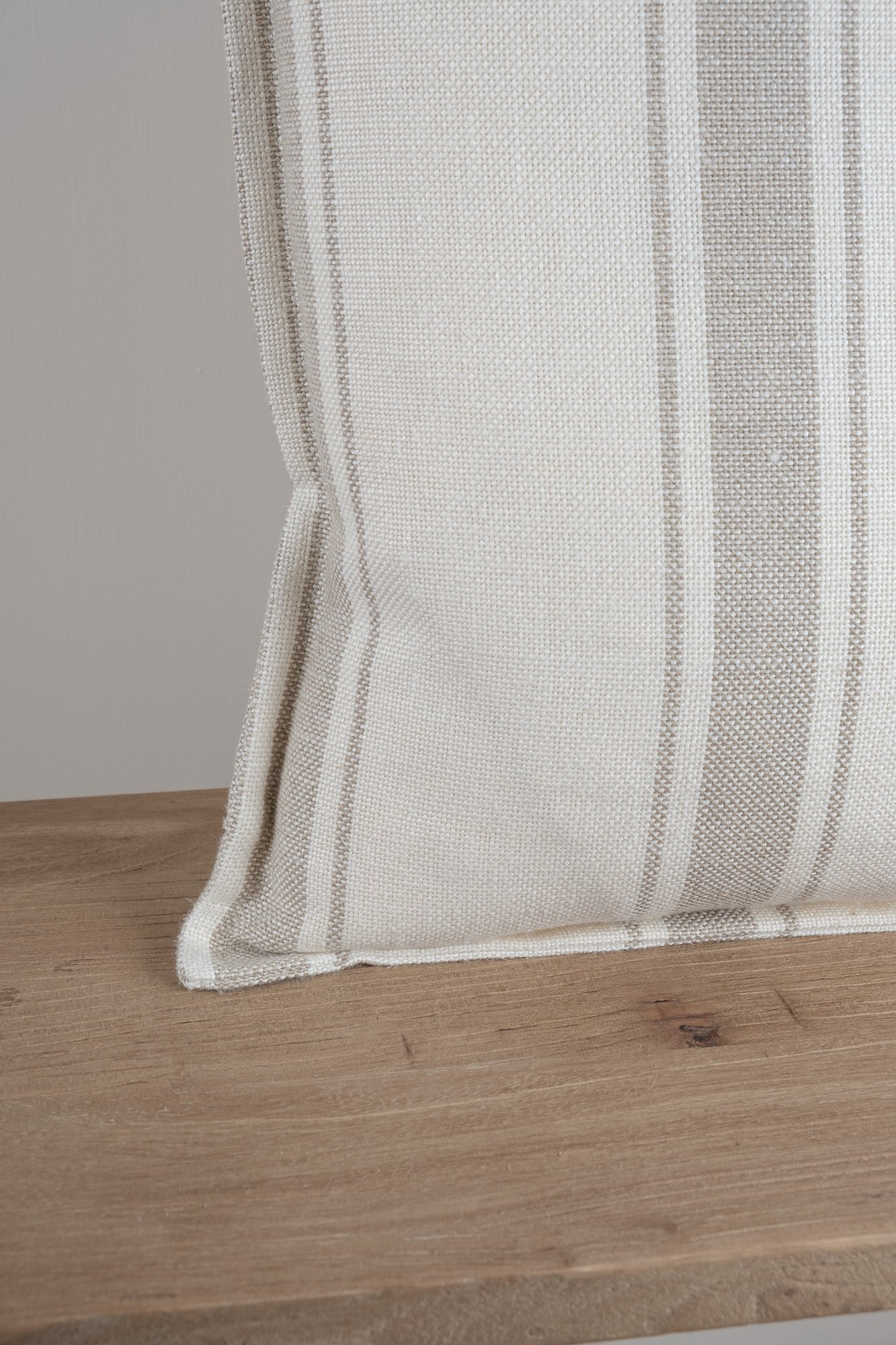Shadowed Linen Stripe Cushion - Stitched Boarder