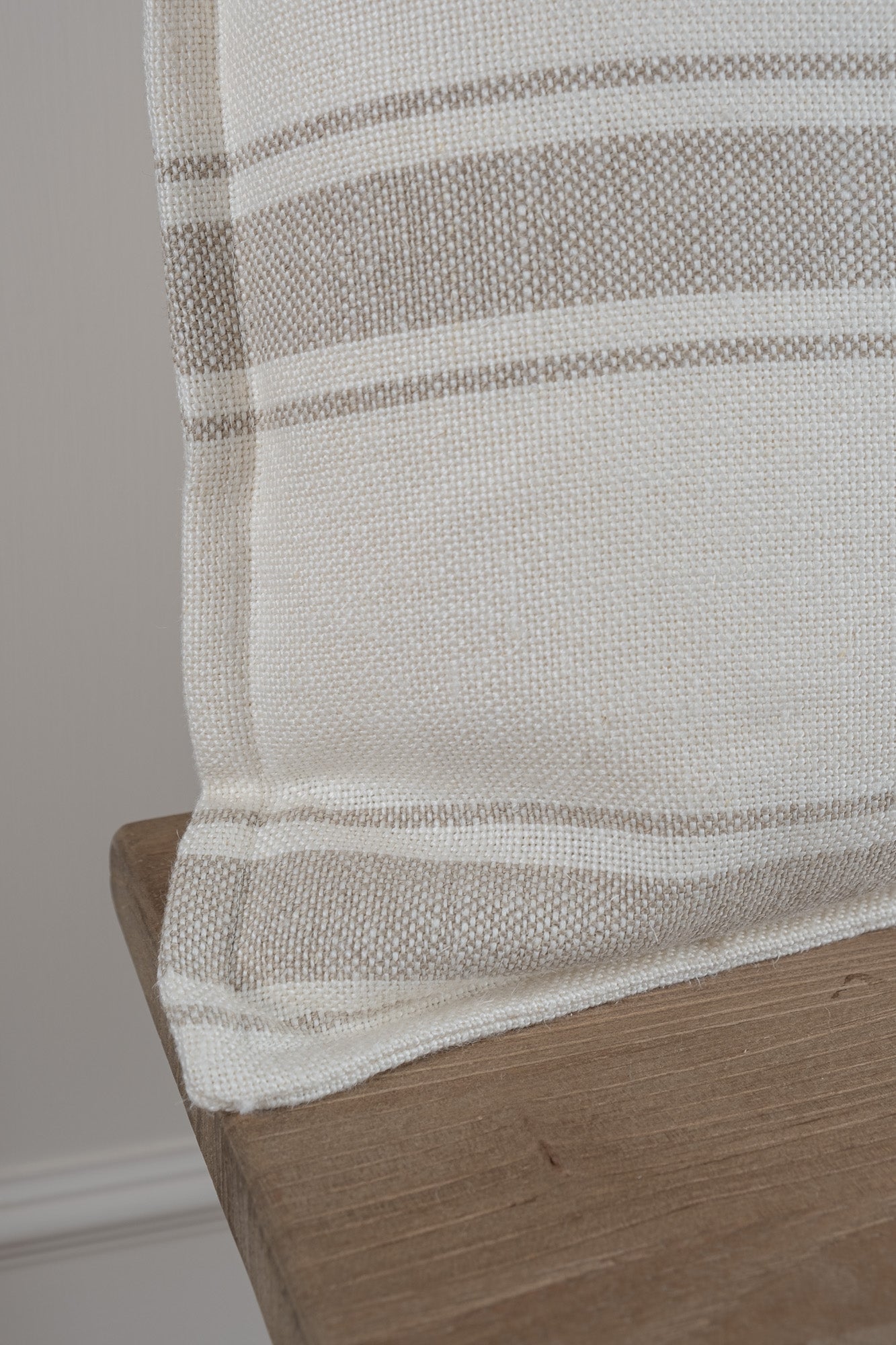 Shadowed Linen Stripe Lumbar Cushion - Stitched Boarder