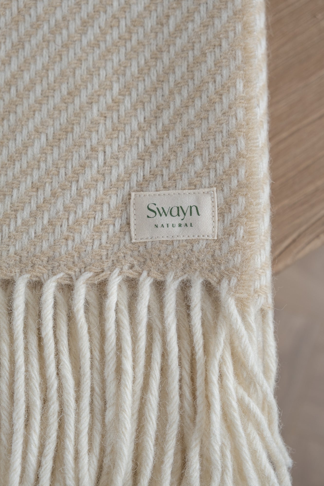 Herringbone Tweed Throw - Wheat