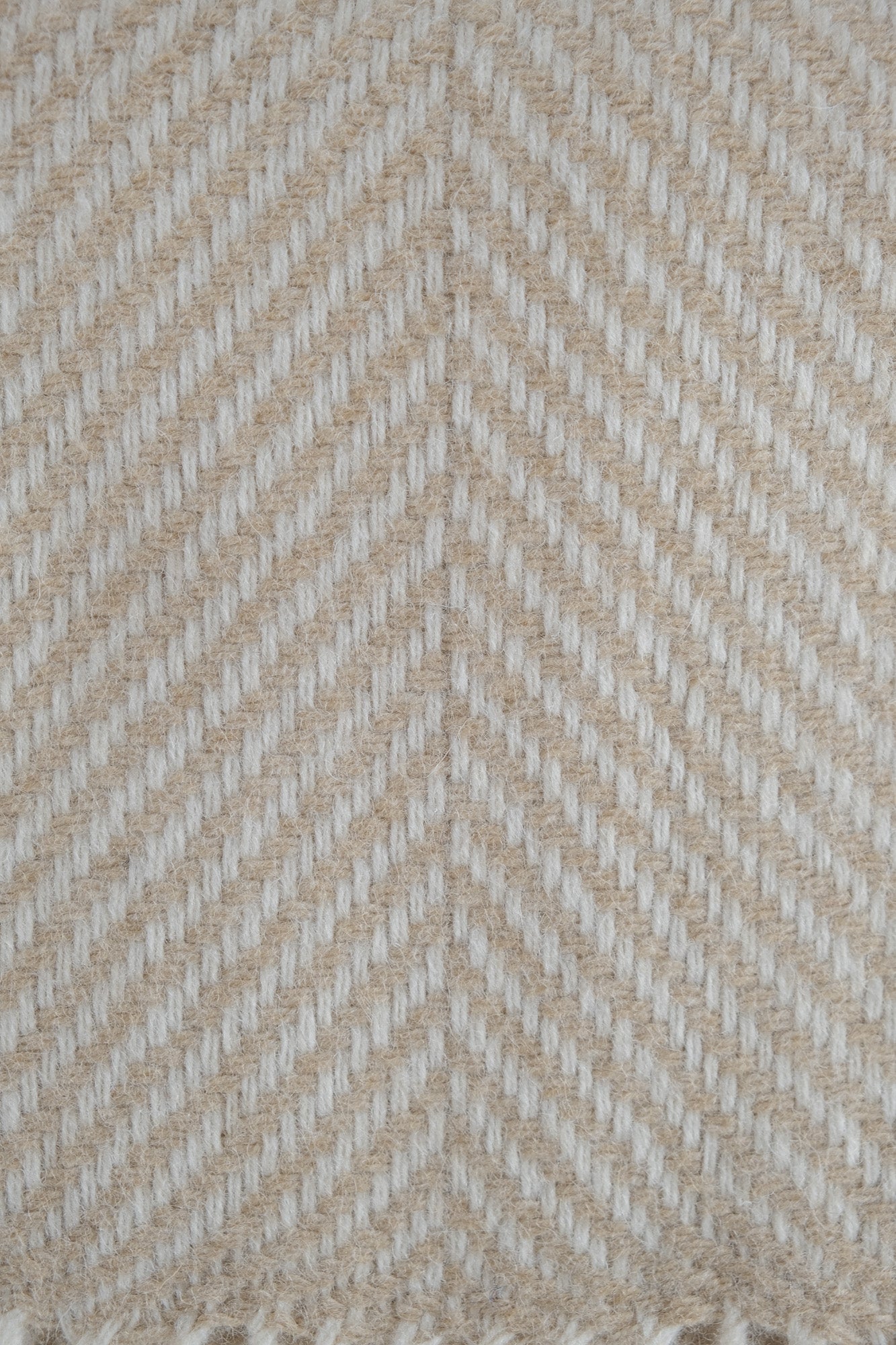 Herringbone Tweed Throw - Wheat