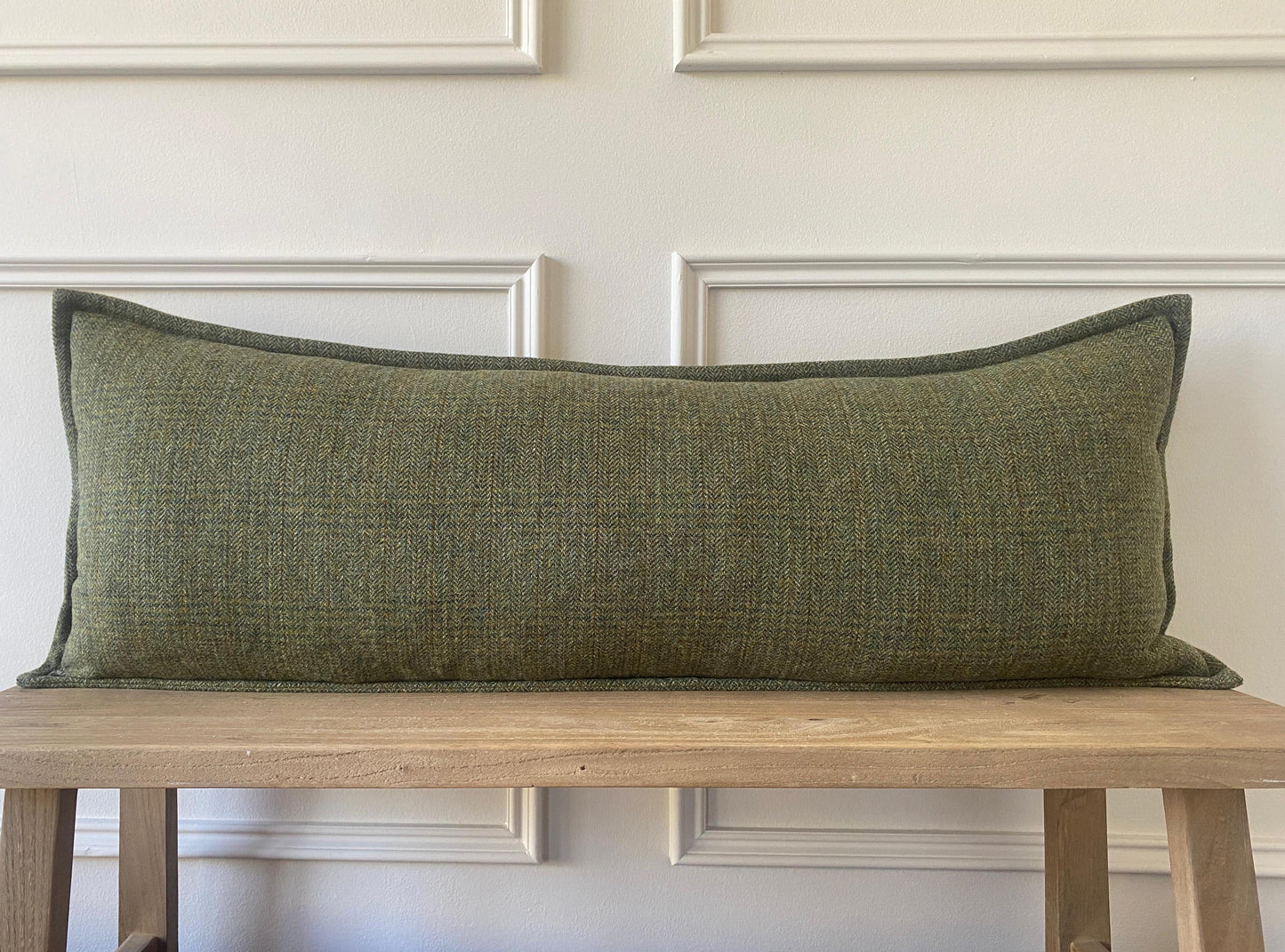 Evergreen Tweed Cushion - Stitched Boarder