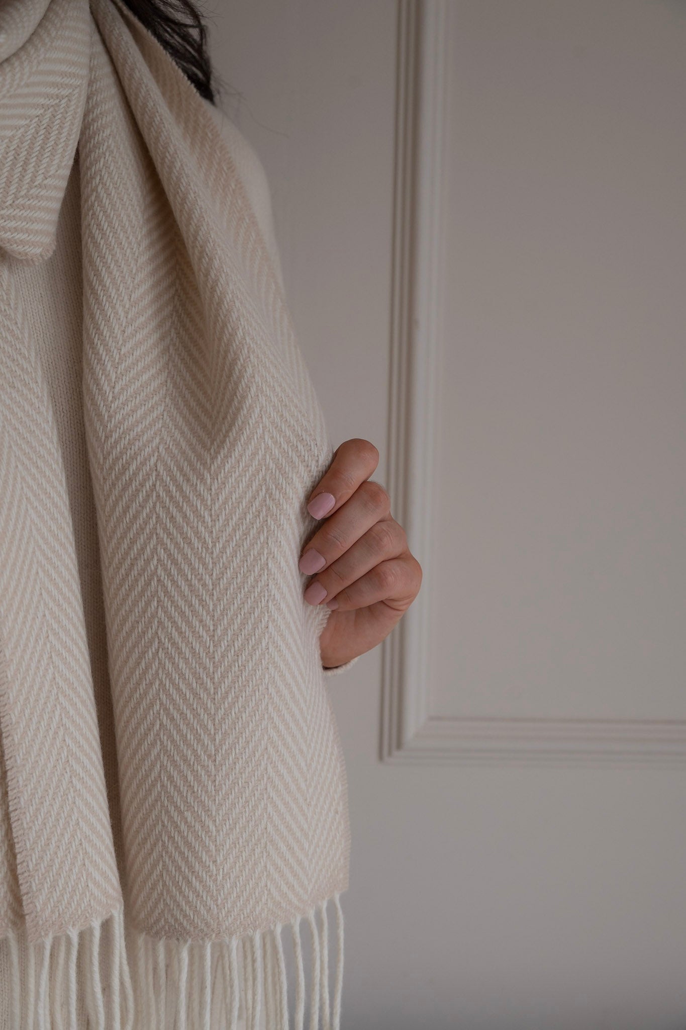 Herringbone Scarf - Warm Ivory