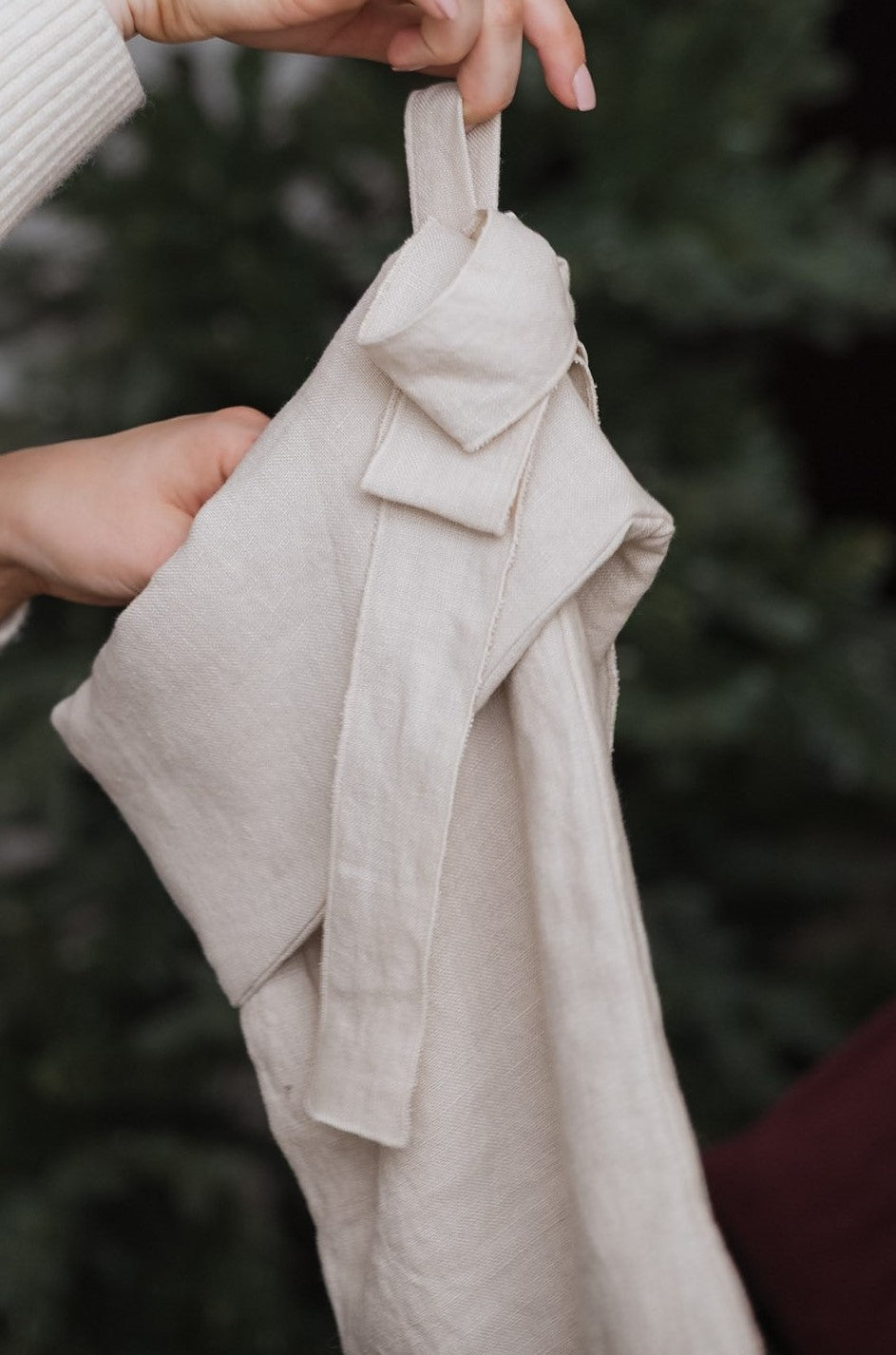 Éire Linen Christmas Stocking - Lace Irish Linen