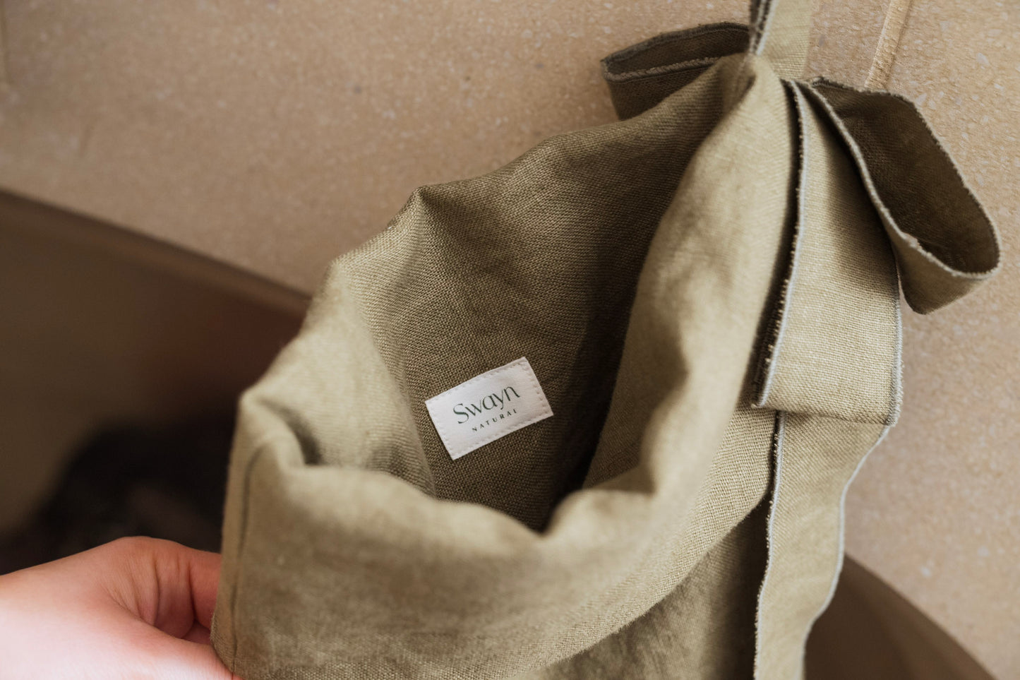 Éire Linen Christmas Stocking - Olive Irish Linen