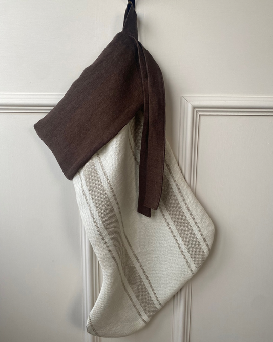 Shadowed Stripe/Brown - Christmas Stocking