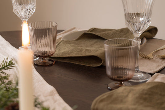 Olive Green 100% Irish Linen Napkin Set. Tablewear. Green Napkins. Made in Ireland. Irish Made Tablewear