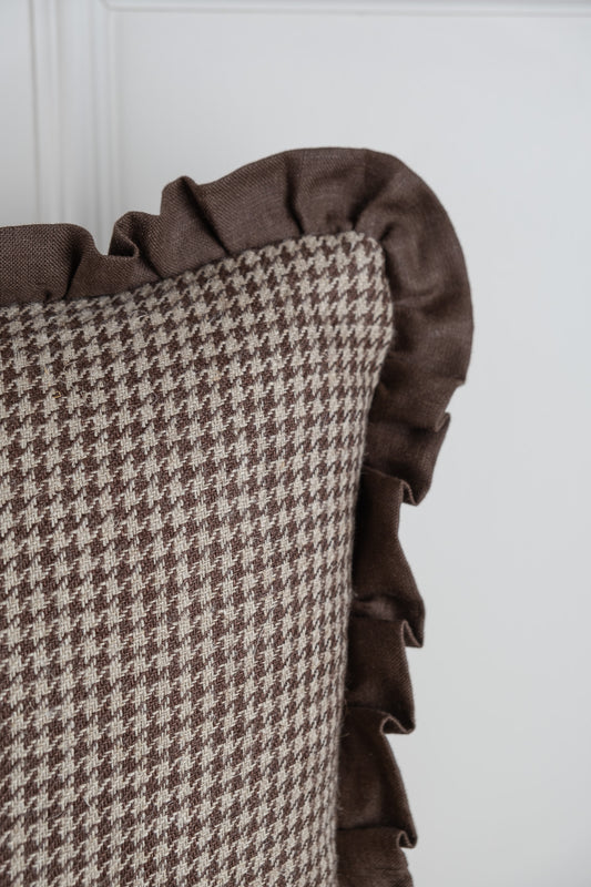 Houndstooth Frill - Brown