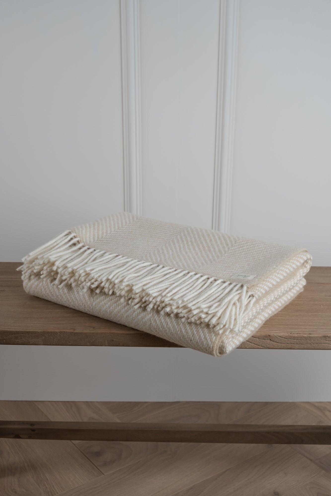 Herringbone Tweed Throw - Wheat