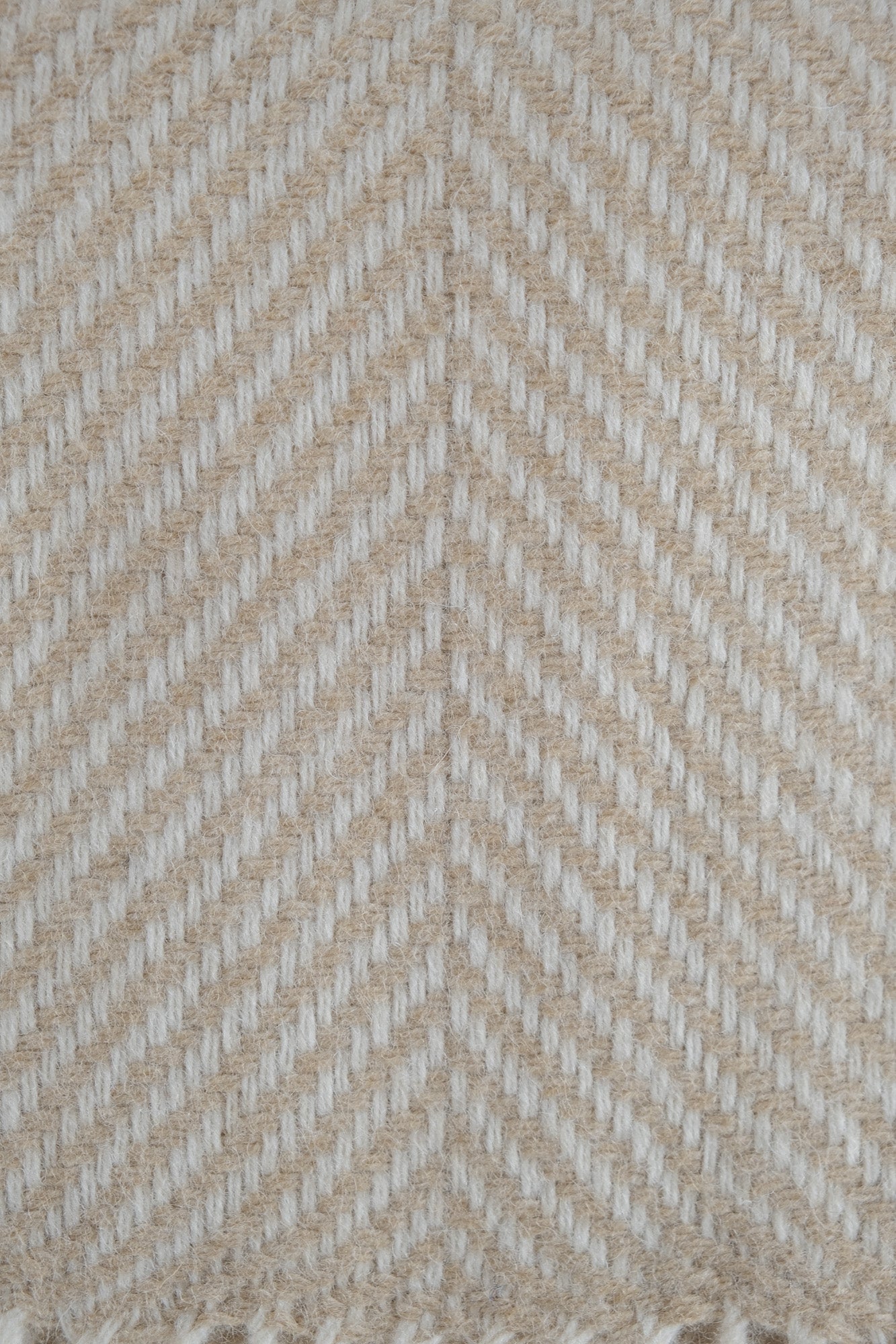 Herringbone Tweed Throw - Wheat