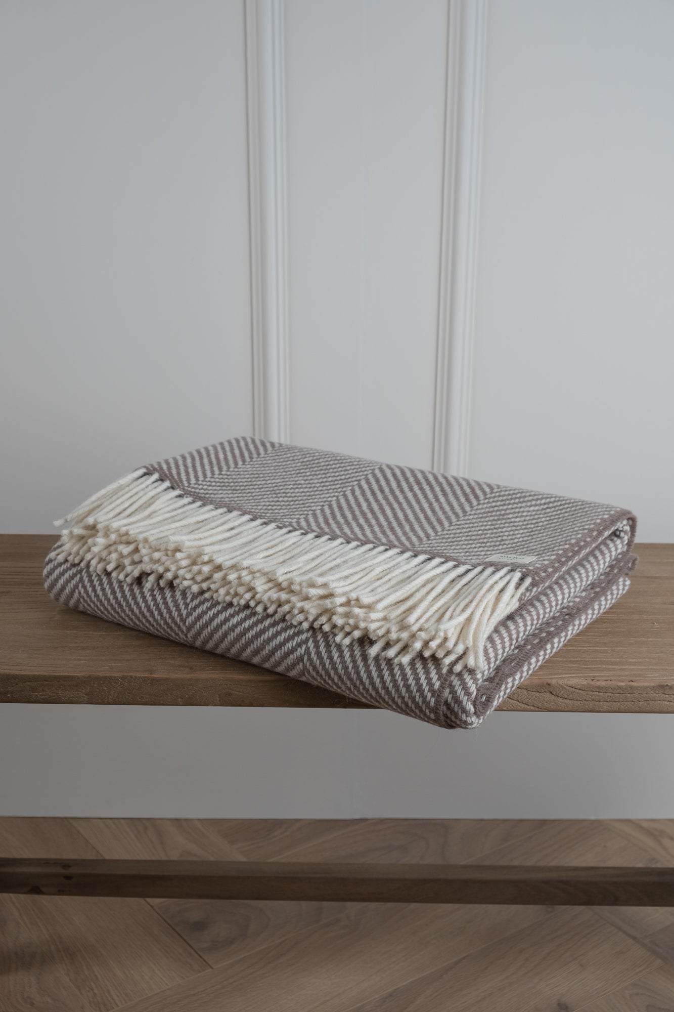 Herringbone Tweed Throw - Taupe