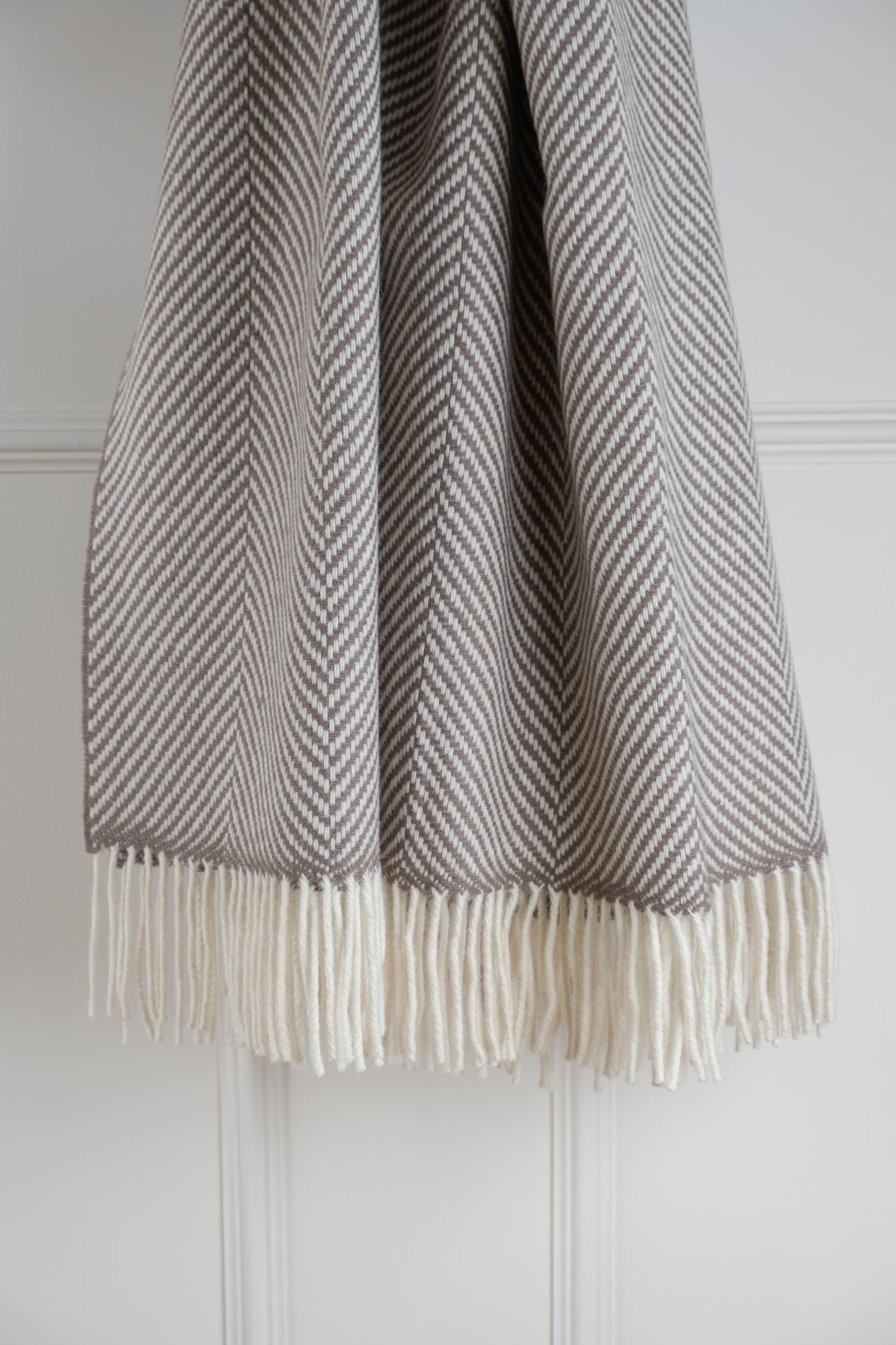 Herringbone Tweed Throw - Taupe