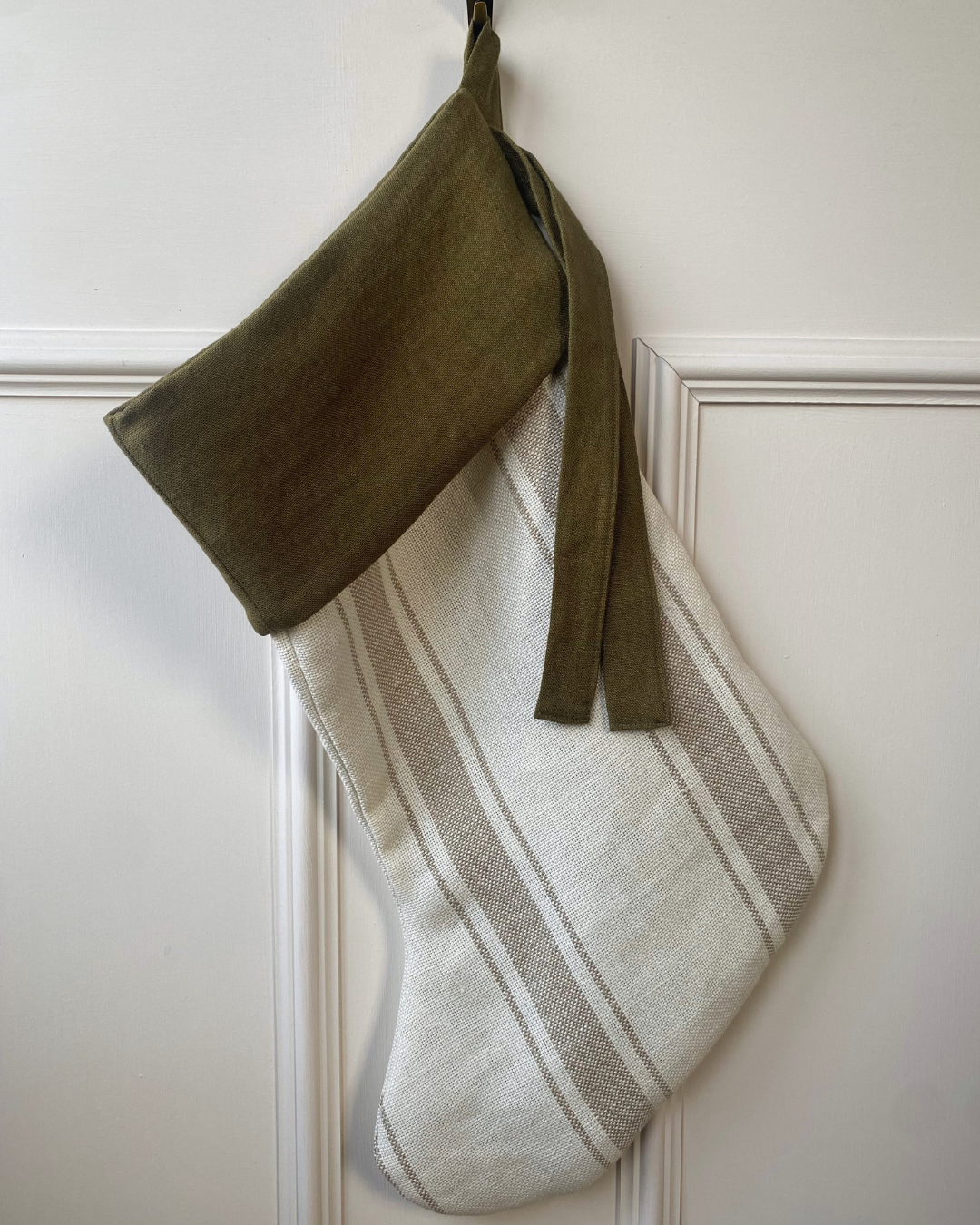 Shadowed Stripe/Olive - Christmas Stocking