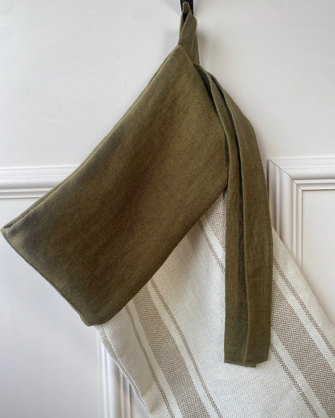 Shadowed Stripe/Olive - Christmas Stocking